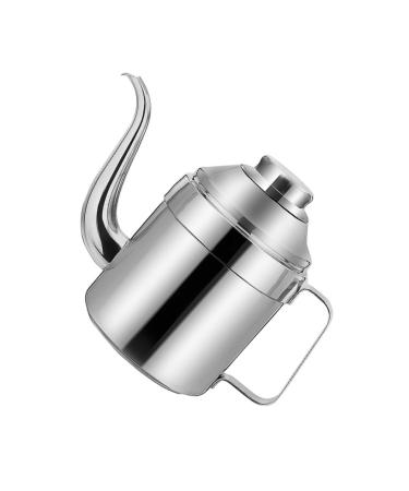 Zerodeko 1pc Stainless Steel Oil Pot Oil Dispenser Glass Stainless Steel Cruet Bottle Glass Dispenser Spray Bottles Mist Sprayer Glass Oil Bottle Syrup Container Oil Cruet Soy Grease Japan