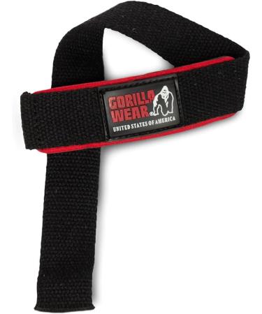 Gorilla Wear Padded Lifting Straps - Black - Premium Bodybuilding & Fitness Accessory - One Size - Black/Red/White - International Shipping Available - Buy Online on GoSupps.com