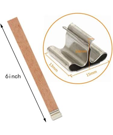 100 pcs Wooden Candle Wicks for Candle Making - 6 inch Crackling Wood Wicks with Metal Base Clips - 50 Sets - Buy Online on GoSupps.com