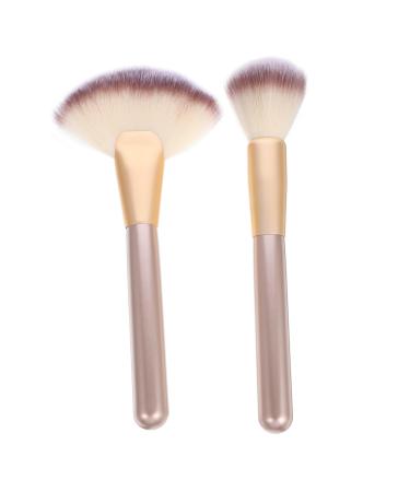 Beaupretty 2 Sets Makeup Brush Fan Makeup Brush Blush Brush Highlighters Blush for Cheeks Makeup Tools Highlighter Makeup Brush Blush Applying Tool Blush Highlighter Applicator Face