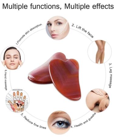 Red Gouache Gua Sha Jade Massager - Type 3 Facial Scraper for Relaxation & Skincare - Buy Online on GoSupps.com