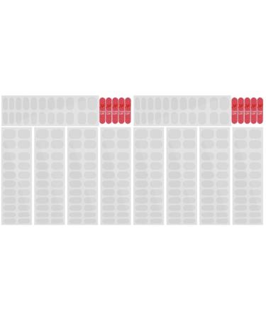 CRILSTYLEO 10 Sheets Nail Stickers Clear Gel Polish Strips Glaze Clear Shimmer Gel Strip French Manicure Nail Wraps Nail Gel Stickers Nail Strip Clear Fingernail Polish Kit Double Sided Tape