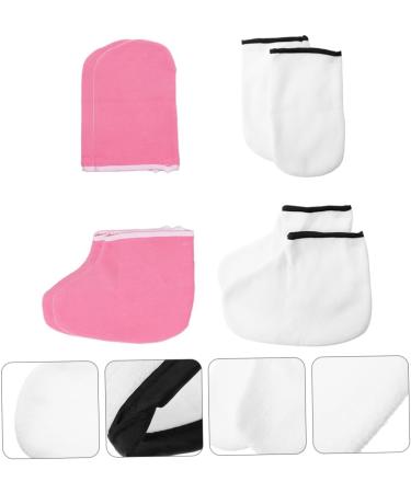 FOMIYES 8 Pairs Hand and Foot Mask Cloth Gloves Paraffin Wax Mitts Booties Shower Glove Heel Gel Gloves Spa Gloves Exfoliating Care Gloves Healing Paraffin Bags Silicone Boots Moisturizing - Buy Online on GoSupps.com