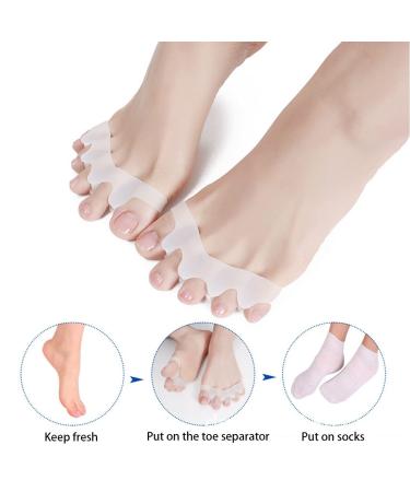 Samoka 6 PCS Gel Toe Separators for Bunion Correction and Toe Alignment - 3 Pairs (Blue/Pink/White) - Buy Online on GoSupps.com