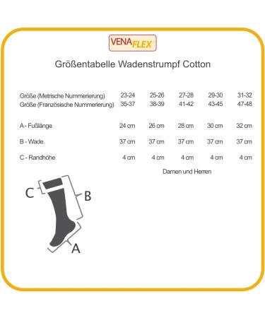 Venaflex Cotton Compression Stockings Class 1 for Travel & Sports - Unisex Wading Trock Size 41-42 in Black - Buy Online on GoSupps.com
