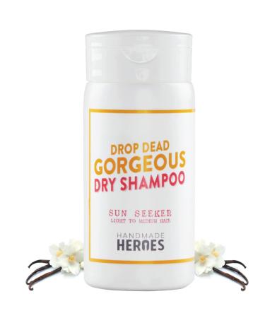 Drop Dead Gorgeous Non Aerosol Dry Shampoo Volume Powder by Handmade Heroes | 2oz | 100% Natural and Vegan, Sustainable and Aerosol Free | For Light Hair and Blonde | Volumizing hair powder suitable for Air Travel, Women and Men