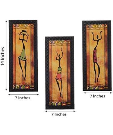 Frienemy Tribal Lady Satin Matte UV Art Painting Set of 3 | Unique Home Decor - Buy Online on GoSupps.com