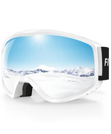 Findway ski goggles adults for men snowboard glasses for glasses wearers OTG UV protection compatible helmet anti fog ski goggles spherically mirrored vlt 10.2%