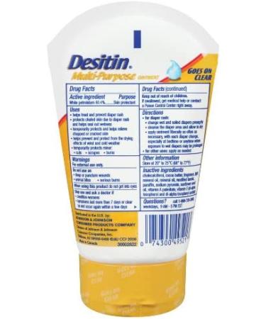 Desitin Skin Protectant & Diaper Rash Ointment with Vitamins A & D 3.5 oz Travel Size Tube - Buy Online on GoSupps.com