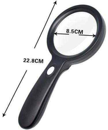Handheld Magnifying with Light 40X Illuminated Magnifier 12 LED Lights Compatible with Child Elderly Seniors Reading Black Good Times - Buy Online on GoSupps.com