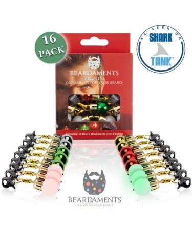 BEARDAMENTS Beard Lights - 16pc Colorful Christmas Beard Ornaments for Men - Buy Online on GoSupps.com