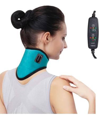 USB Neck Heat Pad Electric Neck Warmer Collar - Pain Relief & Therapy with Adjustable Temperature - Cyan - for Women Men Elder - Buy Online on GoSupps.com