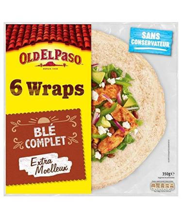 OLD EL PASO - Whole Wheat Wraps 350G - Pack of 4 - free delivery