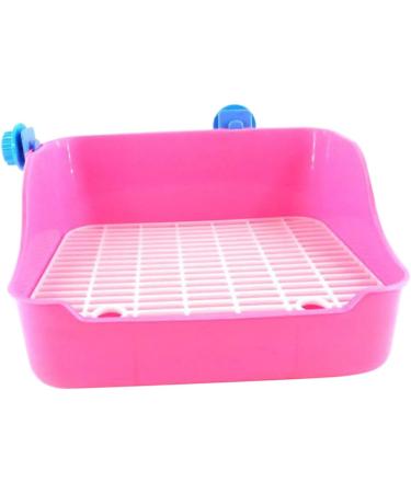 FOMIYES Guinea Pig Litter Pan Hamster Litter Corner Square Tray Ferret Potty Trainer Chinchilla Rabbit medium Pink - Buy Online on GoSupps.com