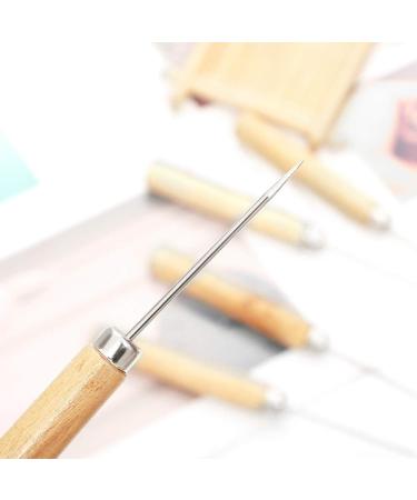 5-Piece Wooden Handle Scratch Awl & Pin Punching Set for Leather Stitching - DIY Handmade Leather Tool Kit - Buy Online on GoSupps.com