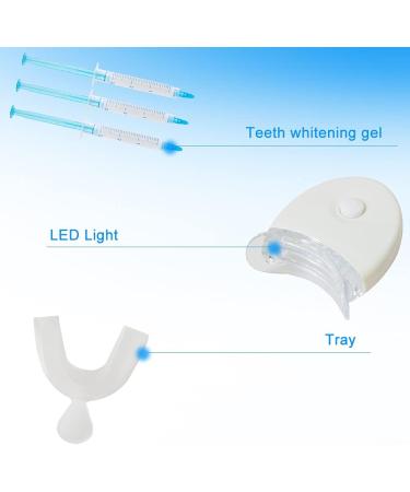 Teeth Whitening Gel Refill Kit - 9x3ml & 1x3ml Syringes with LED Light & 3 Mouth Trays | Best International Shipping - Buy Online on GoSupps.com