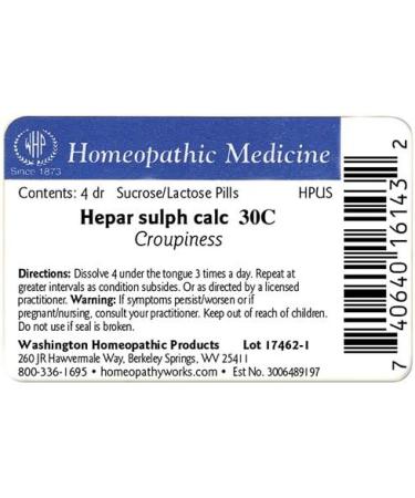 Hepar Sulphuris Calcareum 30C - 900 Pellets for Croupiness | Trusted Homeopathic Remedy by America's Oldest Company - Buy Online on GoSupps.com