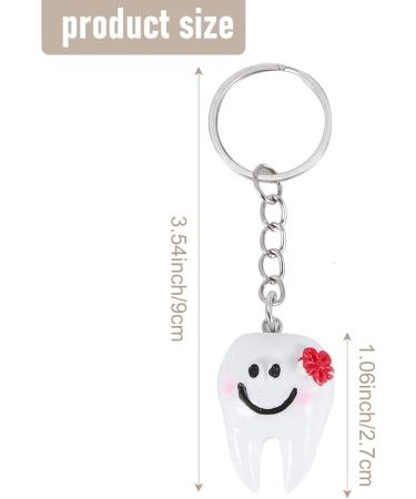 20pcs Cute White & Silver Keyring Keychain Tooth Gifts | International Shipping Available - Buy Online on GoSupps.com