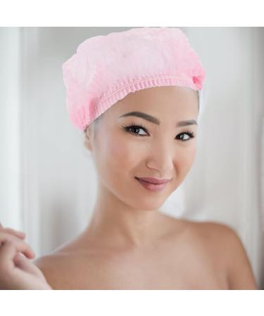 ARTIBETTER 100Pcs Disposable Hair Net Caps - Pink Bouffant Caps for Women - Ideal for Food Service - Elastic Head Cover - Buy Online on GoSupps.com