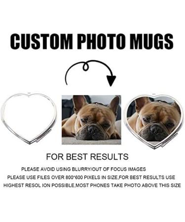 Meliya Personalized Photo Makeup Mirror Custom Picture Mirror Compact Carry-on Travel Mirror with Gift Box for Her Love Heart - Buy Online on GoSupps.com