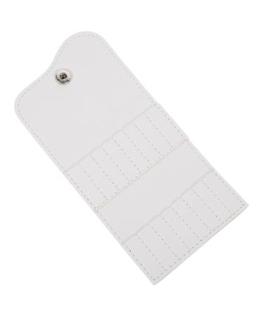 Beaupretty Nail Drill Bit Holder Organizer 16 Holes Nail Drill Bit Holder Wallet Storage Bag Nail Grinding Bits Display for Manicure Tools for Travel or Home White