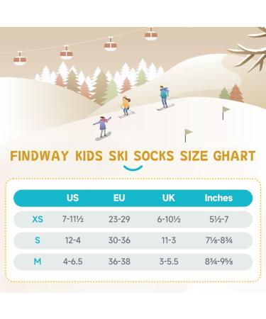 Findway Merino Socks for Kids - Breathable Winter Snowboarding Thermosocks (Size 30-36) | Anti-Slip Cuffs for Outdoor Sports | A4 White & Pink - Buy Online on GoSupps.com