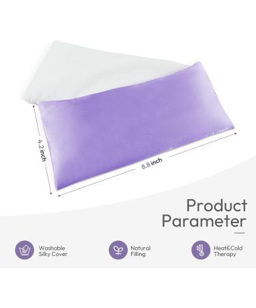 Lavender Eye Pillow for Relaxation and Meditation - Microwavable Weighted Aromatherapy Compress in Light Purple - Buy Online on GoSupps.com