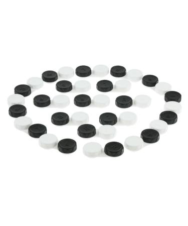 Hellery 20x Portable transferred contact lens container Contact lens container set lentil container Contact lens care box for travel black