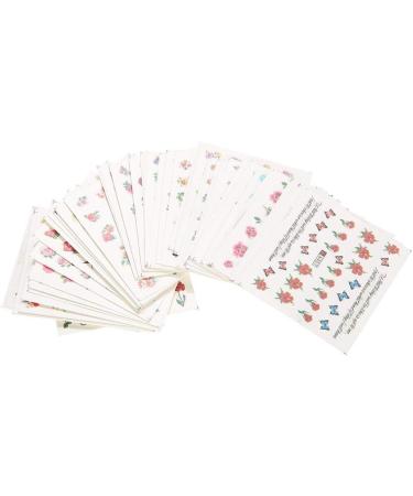 DIY Decals- 50 Sheets Mixed Flower Butterfly Cartoon Nail Art Water Transfer Sticker Nail DIY Decals(BLE) - Buy Online on GoSupps.com
