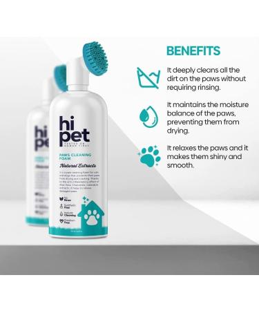 HiPet Paw Cleaner Foam for Dogs and Cats - 150 mL Effortless Dog and Cat Paw Moisturizer - Buy Online on GoSupps.com