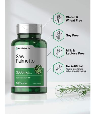 Saw Palmetto Extract Capsules | 120 Count | Gluten Free | Made from Berries | Horbaach - Buy Online on GoSupps.com