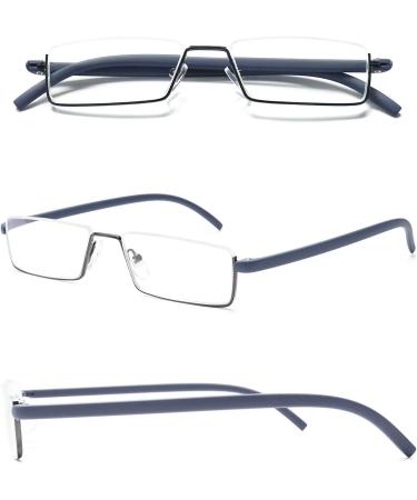 Koosufa Anti-Blue Light Semi-Frame Reading Glasses for Men - Ultra Light TR90 Metal Frame Reading Aid - Buy Online on GoSupps.com