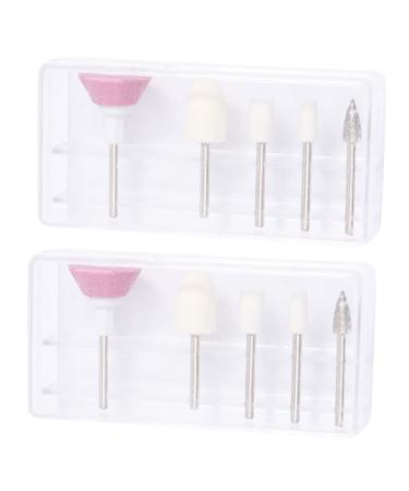HONMEET 2 Boxes Nail Grinding Head Kit Drill Bits for Nails Nail Bit Nail Polishing Head Manicure Nail Gel Polish Nail Art Kit Home Pedicure Kit Para U as Nail Kits Nail Polisher Kit White
