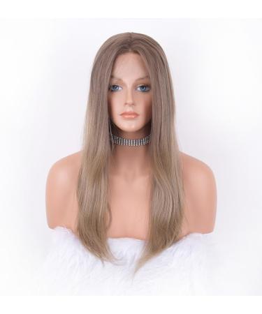 Vebonny Ombre Brown Dirty Blonde Lace Front Wig - Glue-Free Synthetic Hair with Baby Hair - Style #019-2 - Buy Online on GoSupps.com