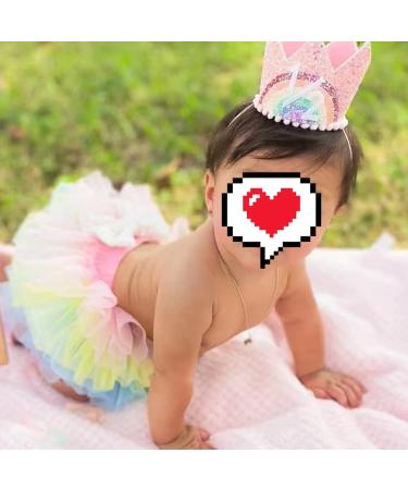 PythJooh Newborn Baby Girl Rainbow Tutu Bloomers Set 6-12 Months | Toddler Ruffle Pettiskirt with Headband and Nappy Cover | Photo Props for 0-2 Years - Buy Online on GoSupps.com