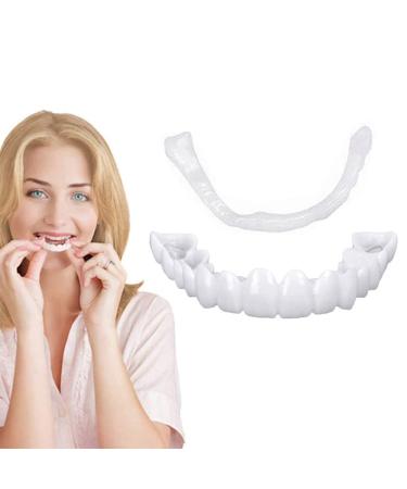 Dentures Fake Smile Teeth Moldable Customizable Temporary Top Teeth for Snap On Instant & Confidence Smile