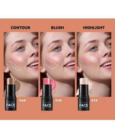 Highlighter Bronzer Blusher Contouring Stick | Non-Greasy Waterproof Formula | Lightweight Contour for Face | 90.00g (Pack of 1) - Buy Online on GoSupps.com