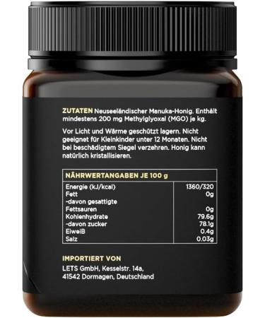 Watson & Son MGO 200+ Manuka Honey 250g | Certified Premium Quality from New Zealand - Buy Online on GoSupps.com