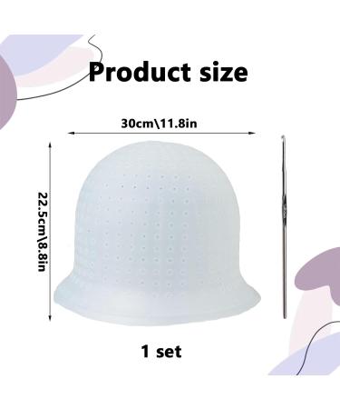 Pre-punched with Holes Silicone Highlight Cap with Needle Streaking Cap Professional Reusable Hair Highlighting Caps And Hook Kit Salon Hairdressing Dyeing Staining Tools for Women Men - Buy Online on GoSupps.com