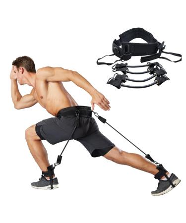 Vertical Jump Trainer Leg Strength Resistance Bands Set Speed Agility Training Strength Ankle Straps Jump Trainer for Basketball Triple Jump Football Volleyball MMA Yoga Training