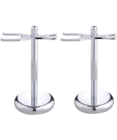 Durable Stainless Steel Razor Holder & Shaving Brush Organizer for Men - Fashionable & Practical 7x15cm Silver - Buy Online on GoSupps.com