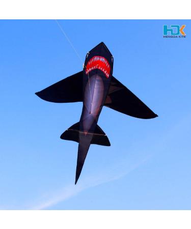 HENGDA Shark Kite - Easy to Assemble and Fly | for Kids and Adults | Beach, Park, Yard | 49x53in Black - Buy Online on GoSupps.com