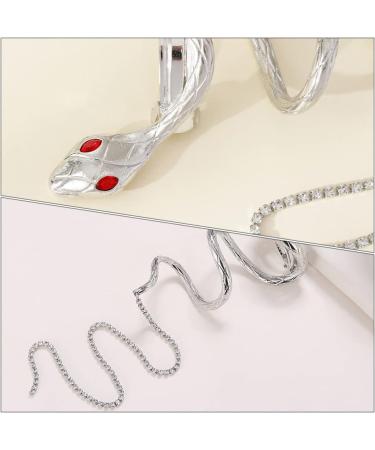 LALAFINA Snake Chain Hair Clip Tassel Ponytail Hair Clips Braided Ponytail Styling Hair Clips Crystal Jewelry Punk Hair Chopstick Sliver Chain Rhinestones Back of Head Metal Miss - Buy Online on GoSupps.com