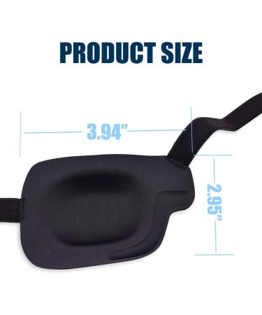 Medical Eye Patches for Adults - 3D Adjustable Blackout Sponge Eye Mask for Lazy Eye (Right Eye - Buy Online on GoSupps.com