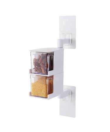WALFREW Spice Jars Multilayer Paste-Seasoning Kitchen Spice Jars Storage Bottles Hanging Rotating Condiments Dispenser Flavoring Box (B)