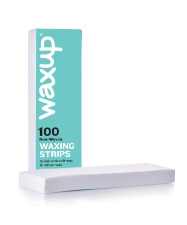 waxup Non-Woven Wax Strips 3x9  Disposable Large Waxing Strips to Use with Hair Removal Soft Wax  for Facial and Body Areas (Legs  Bikini  Arms  Face  Brow  Upper Lip)  Self Waxing  100 pieces