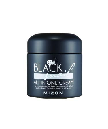 MIZON Black Snail All In One Cream  Premium  Snail Repair Cream  Intensive Care  Korean Skin Care  Facial Moisturizing  Snail Mucin Extract  Wrinkle Care  Firming (75ml / 2.54 fl oz) 2.5 Fl Oz (Pack of 1)