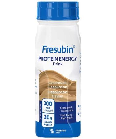 Fresenius Kabi Fresubin Protein Energy Drink Cappuccino - 4 x 200 ml Bottle Pack | High Protein Nutritional Supplement for Weight Management - International Shipping Available - Buy Online on GoSupps.com