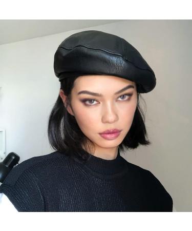 YRPNDP PU Leather Beret - Stylish French Lady Beret in Black - Buy Online on GoSupps.com