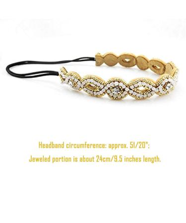 Inspirelle Handmade Beaded Elastic Headband - 5 Count Fashionable Hairbands for Women and Girls - Buy Online on GoSupps.com